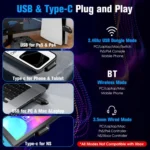 KOTION EACH GS400 Ultra Over Ear Bluetooth Wired 2.4GHz Tri-mode Gaming Headset - Image 7