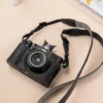 Buffalo Texture PU Leather Camera Half Case Base with Shoulder Strap