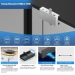 HCL-2A1CTS-Pro Aluminum Alloy 5-port USB3.0 Clamp Hub - Image 2