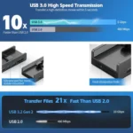 HCL-2A1CTS-Pro Aluminum Alloy 5-port USB3.0 Clamp Hub - Image 3