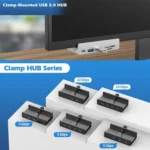 HCL-2A1CTS-Pro Aluminum Alloy 5-port USB3.0 Clamp Hub - Image 4