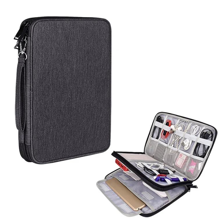 SM01 Multi-function Waterproof Double Layer Data Cable Earphone U Disk Digital Accessories Storage Bag, Size: L