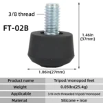 BEXIN FT-02B 3/8 Screw Rubber Feet Pads Tripod Anti-Slip Foot Pad - Image 5