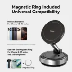 ROCK Q16 RPH1016 Car Electric Vacuum Suction Cup Magnetic Phone Holder - Image 16