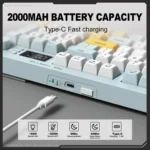 ONIKUMA G80 Bluetooth 2.4G Wired Silent Silver Membrane Keyboard - Image 7