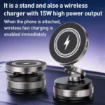 D1W 15W Rotatable Foldable Car Wireless Charging Magnetic Holder - Image 3