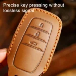 For Toyota Corolla 3-button B111 Crazy Horse Cowhide Car Key Protection Cover - Image 7