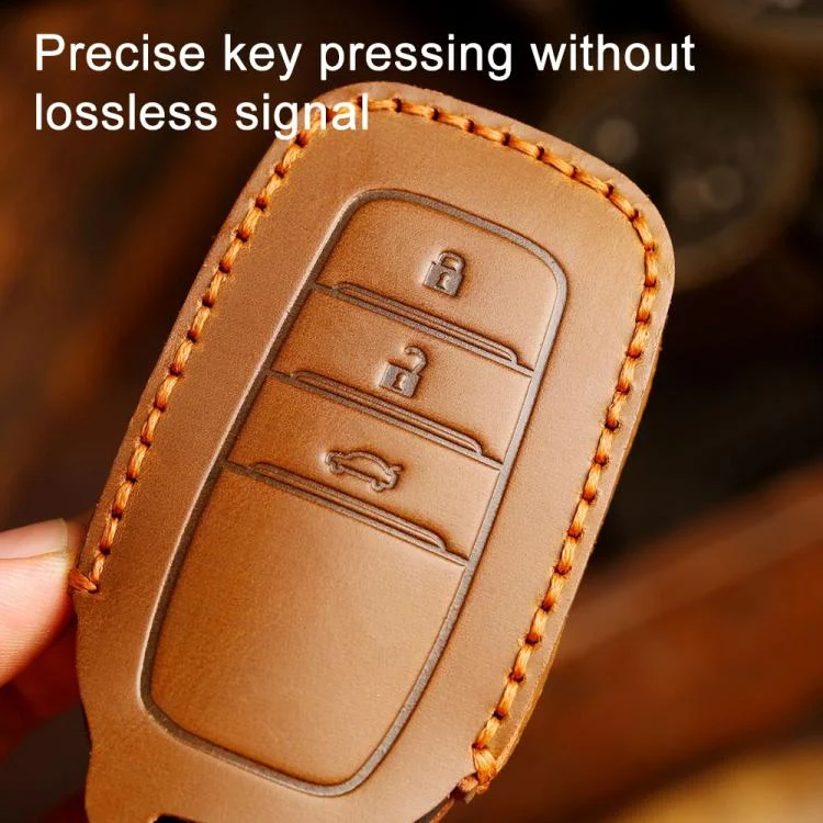 EDA0080914_B6.webp For Toyota Corolla 3-button B111 Crazy Horse Cowhide Car Key Protection Cover - Image 7