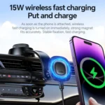 hoco HW31 Crown Car Center Console Magnetic Wireless Charging Phone Holder -Qty: 5 Units - Image 3