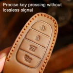 For Hyundai Staria / Sonata 7-button B124 Crazy Horse Cowhide Car Key Protection Cover - Image 7