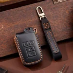 For Toyota North American 4-button C011 Crazy Horse Cowhide Car Key Protection Cover