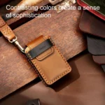 For Volvo XC60 / XC90 / S90 5-button C046 Crazy Horse Cowhide Car Key Protection Cover - Image 6