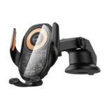 hoco HW34 Blue Whale Car Center Console 3-Axis Linkage Wireless Fast Charging Phone Holder -Qty: 5 Units - Image 5