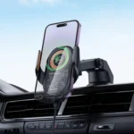 hoco HW34 Blue Whale Car Center Console 3-Axis Linkage Wireless Fast Charging Phone Holder -Qty: 5 Units - Image 7