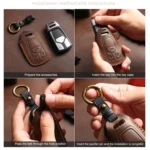 For Toyota SIENNA / Granvia / Alphard / Vellfire Hallmo Crazy Horse Cowhide Car Key Protection Cover - Image 7