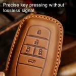 For Toyota Alphard Hallmo Crazy Horse Cowhide Car Key Protection Cover - Image 4