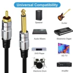 6.35mm Mono Plug Male to RCA Male Audio Adapter Cable for Ampfler, Speaker, Guitar - Image 5