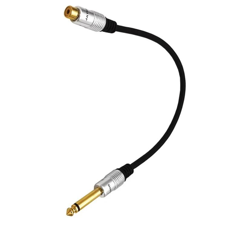 6.35mm Mono Plug Male to RCA Female Audio Adapter Cable for Ampfler, Speaker, Guitar