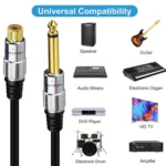 6.35mm Mono Plug Male to RCA Female Audio Adapter Cable for Ampfler, Speaker, Guitar - Image 5