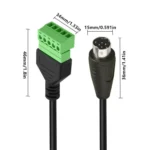 S-Video 8 Pin Male to 5 Pin Female Bolt Screw with Shield Terminals Pluggable Type Adapter Cable - Image 3