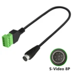 S-Video 8 Pin Male to 5 Pin Female Bolt Screw with Shield Terminals Pluggable Type Adapter Cable - Image 4