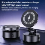 D1 15W Electric Vacuum Adsorption Car Wireless Charging Phone Holder - Image 3