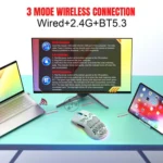 HXSJ T66 3 Modes Wired 2.4G BT5.3 Wireless RGB Rechargeable Mouse - Image 2