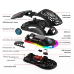 HXSJ T66 3 Modes Wired 2.4G BT5.3 Wireless RGB Rechargeable Mouse - Image 12