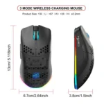 HXSJ T66 3 Modes Wired 2.4G BT5.3 Wireless RGB Rechargeable Mouse - Image 13