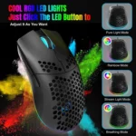 HXSJ T66 3 Modes Wired 2.4G BT5.3 Wireless RGB Rechargeable Mouse - Image 7