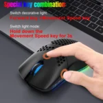 HXSJ T66 3 Modes Wired 2.4G BT5.3 Wireless RGB Rechargeable Mouse - Image 8