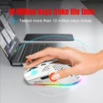 HXSJ T66 3 Modes Wired 2.4G BT5.3 Wireless RGB Rechargeable Mouse - Image 9