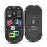 HXSJ T200 Dual Modes 2.4G BT5.0 Transparent RGB Wireless Mouse - Image 3
