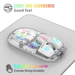 HXSJ T200 Dual Modes 2.4G BT5.0 Transparent RGB Wireless Mouse - Image 4