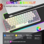 HXSJ V400 Wired Color Matching RGB Backlit Membrane Keyboard 63 Key Caps, Cable Length: 1.7m - Image 6