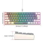 HXSJ V400 Wired Color Matching RGB Backlit Membrane Keyboard 63 Key Caps, Cable Length: 1.7m - Image 8