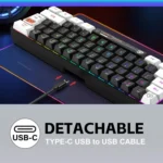 HXSJ V700WB Wired RGB Backlit Membrane Keyboard 61 Key Caps, Cable Length: 1.7m - Image 8