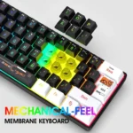 HXSJ V700WB Wired RGB Backlit Membrane Keyboard 61 Key Caps, Cable Length: 1.7m - Image 9