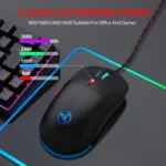 HXSJ X200 3600DPI Colorful Luminous Wired Mouse, Cable Length: 1.5m - Image 4