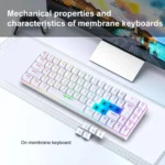 HXSJ V200 Russian Version Wired RGB Backlit Mechanical Keyboard 68 Key Caps, Cable Length: 1.7m - Image 5