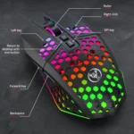 HXSJ T500 Hole Mouse 2.4G Backlight Rechargeable Wireless Mouse - Image 4