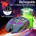 HXSJ T500 Hole Mouse 2.4G Backlight Rechargeable Wireless Mouse - Image 5