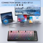 HXSJ L400 Three-mode Wireless RGB Light Thin Film 81 Keys Keyboard - Image 2