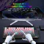 HXSJ L400 Three-mode Wireless RGB Light Thin Film 81 Keys Keyboard - Image 13