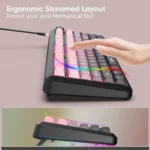 HXSJ L400 Three-mode Wireless RGB Light Thin Film 81 Keys Keyboard - Image 14