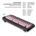 HXSJ L400 Three-mode Wireless RGB Light Thin Film 81 Keys Keyboard - Image 16