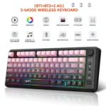 HXSJ L400 Three-mode Wireless RGB Light Thin Film 81 Keys Keyboard - Image 17