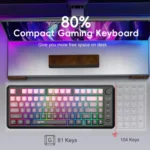 HXSJ L400 Three-mode Wireless RGB Light Thin Film 81 Keys Keyboard - Image 5