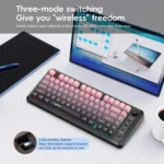 HXSJ L400 Three-mode Wireless RGB Light Thin Film 81 Keys Keyboard - Image 7