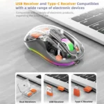 HXSJ M333 Three Modes Transparent Wireless Mouse - Image 2